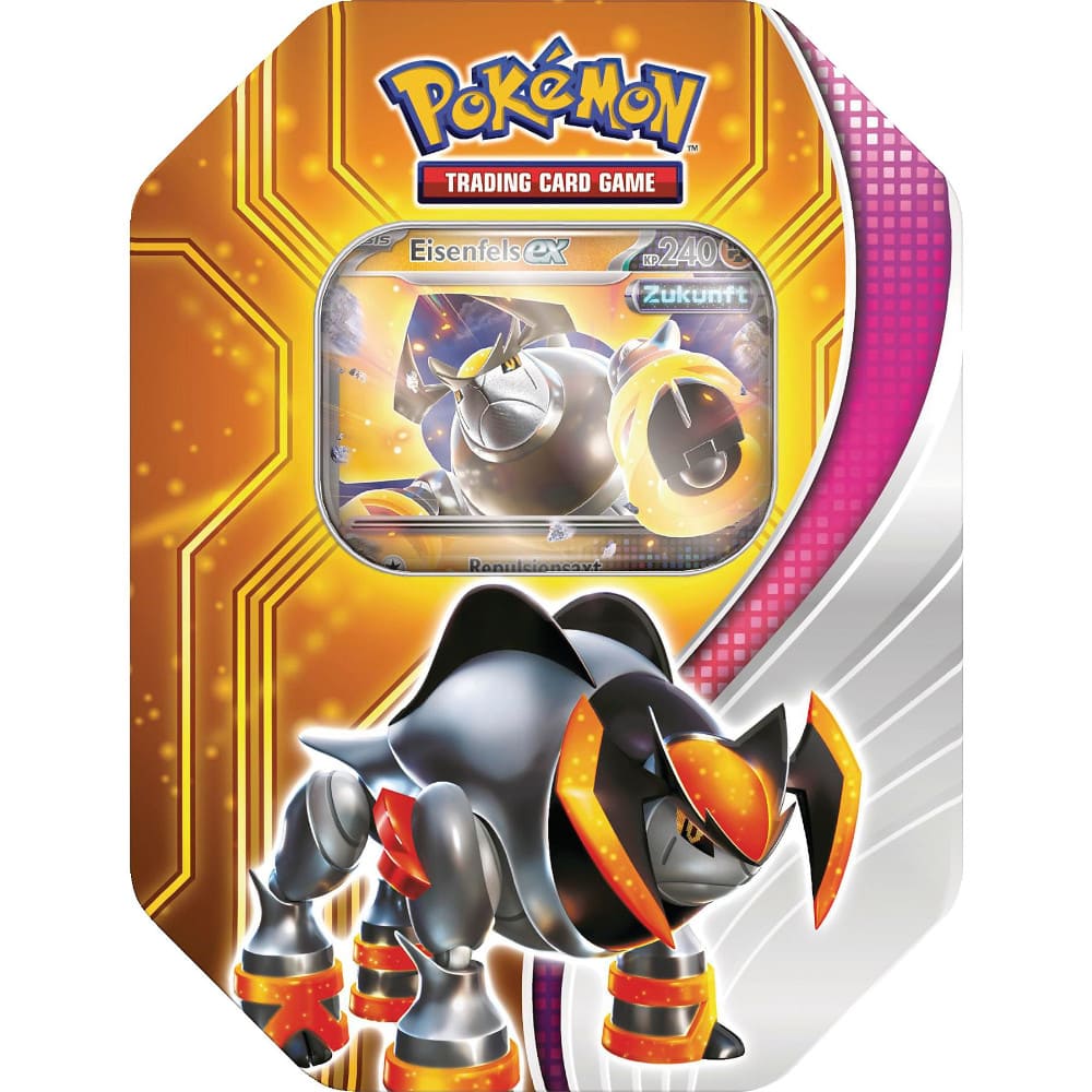 God of Cards: Pokemon Herbst Tin 2024 Paradox Schicksale Eisenfels ex Produktbild