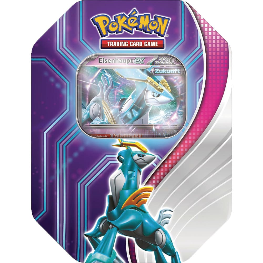God of Cards: Pokemon Herbst Tin 2024 Paradox Schicksale Eisenhaupt ex Produktbild