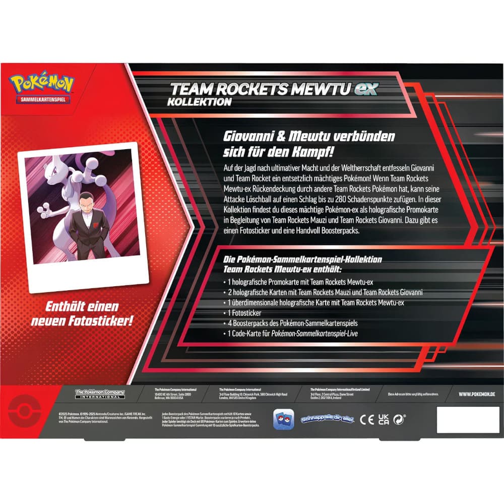 God of Cards: Pokemon Kollektion Team Rockets Mewtu ex Inhalt