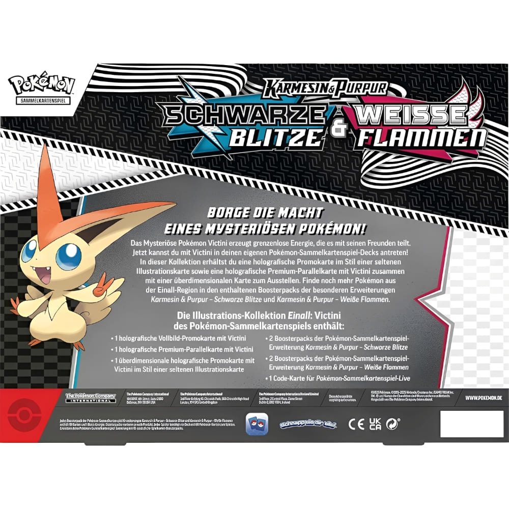 God of Cards: Pokemon Schwarze Blitze & Weisse Flammen Illustrations-Kollektion Victini Rückseite