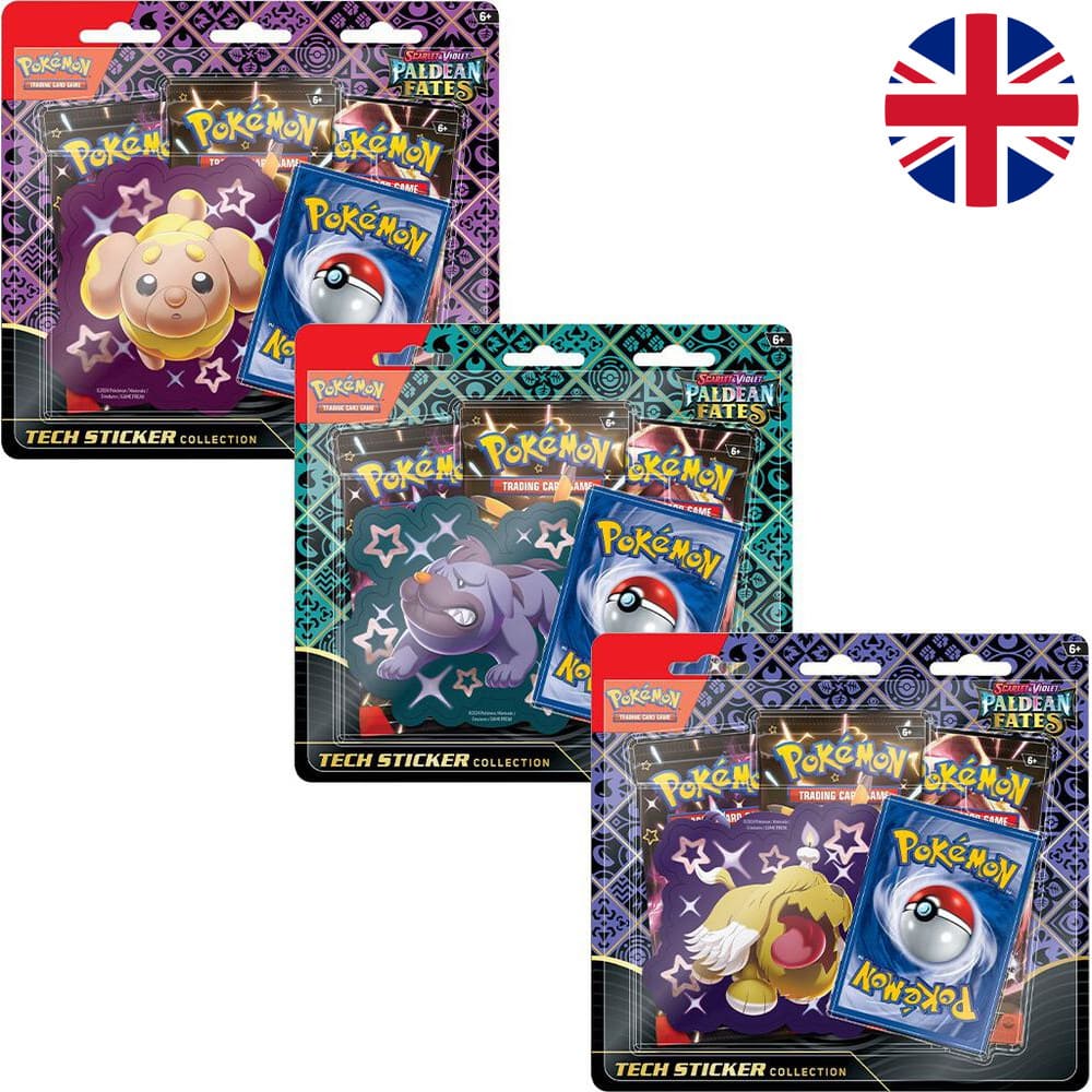God of Cards: Pokemon Paldean Fates Tech Sticker Collection Fidough  Greavard  Maschiff Produktbild