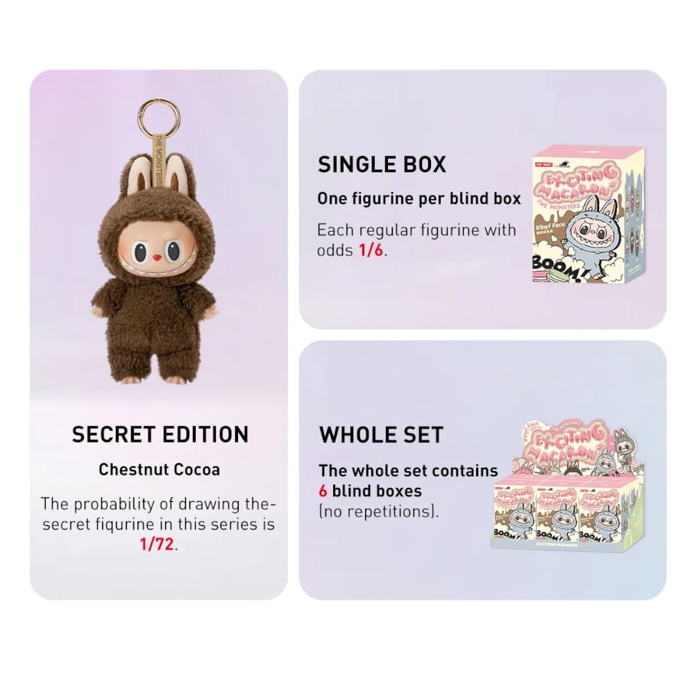 Pop Mart <br> Labubu The Monsters <br> Exciting Macaron Series <br> Blind Box