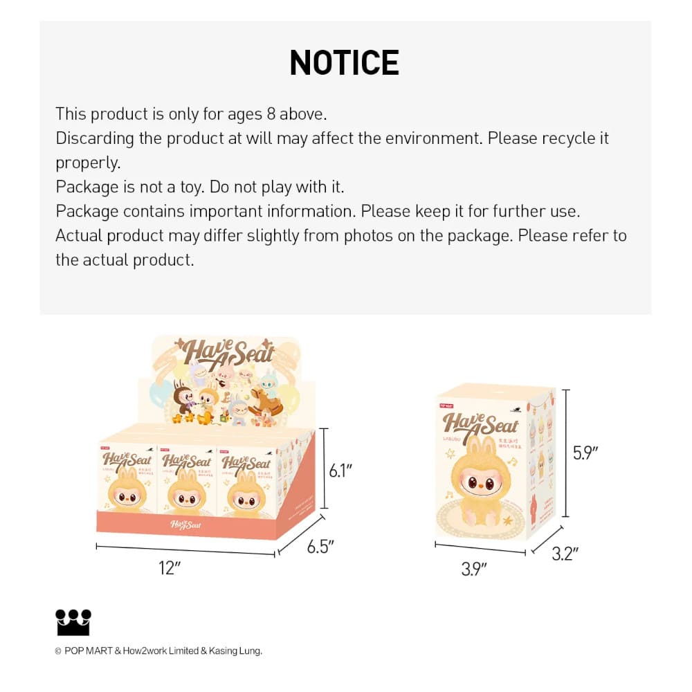 Pop Mart <br> Labubu The Monsters <br> Have a Seat Series <br> Display
