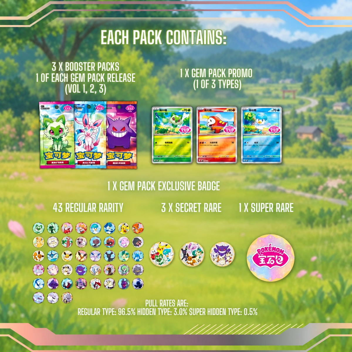 Set di spille Pokemon Gem Pack S-Chinesisch