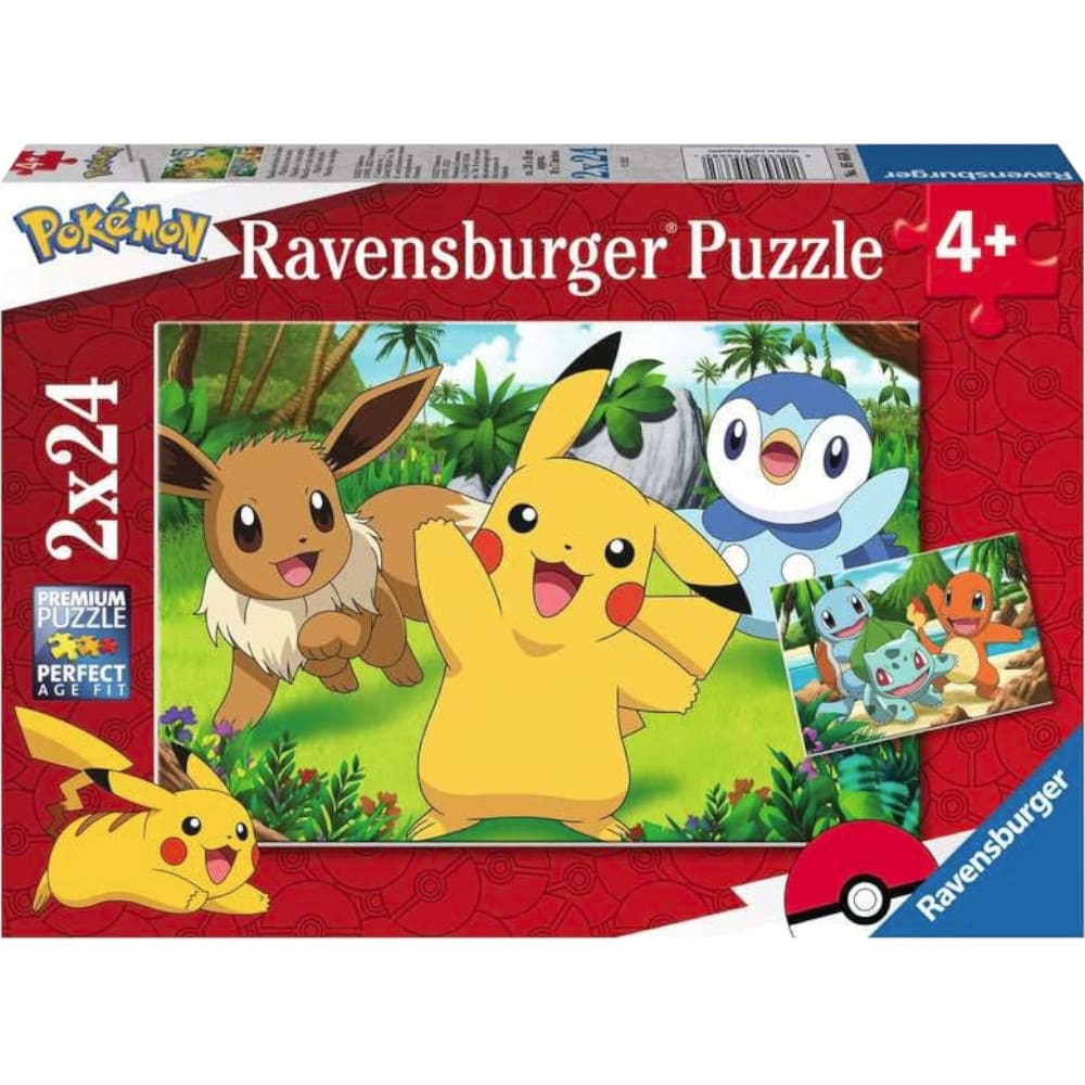 God of Cards: Pokemon Kinderpuzzle Pikachu und seine Freunde 2 x 24 Teile Produktbild