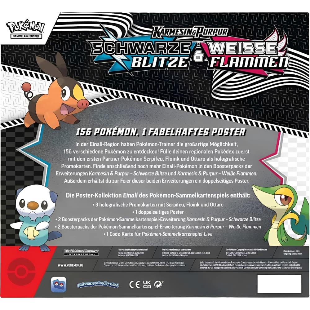 God of Cards: Pokemon Schwarze Blitze & Weisse Flammen Poster-Kollektion Rückseite