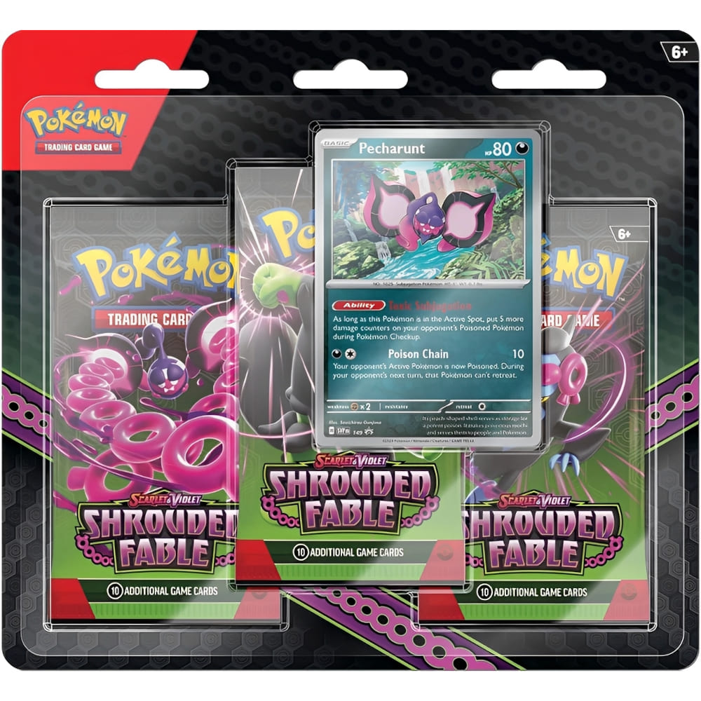 God of Cards: Pokemon Shrouded Fable 3-Pack Blister Pecharunt Produktbild