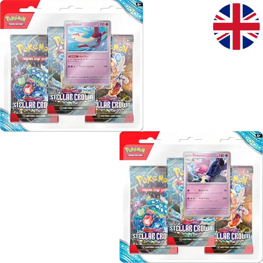 God of Cards: Pokemon Stellar Crown 3-Pack Blister Latias  Tinkaton Produktbild