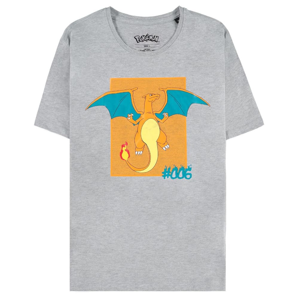 God of Cards: Pokémon T-Shirt Charizard Grey (Men´s) Produktbild