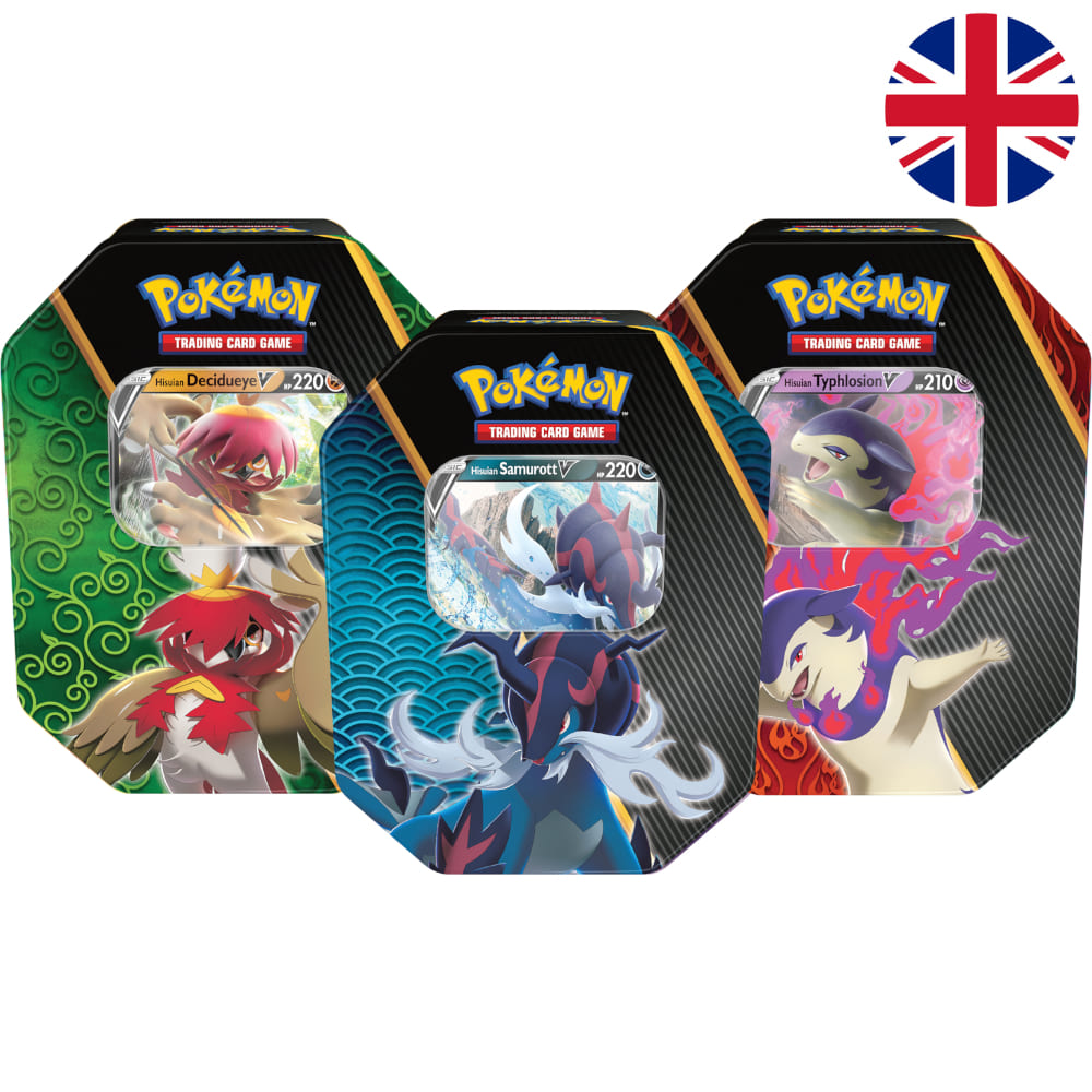 God of Cards: Pokemon Tin Box Decidueye V  Samurott V  Typhlosion V Produktbild