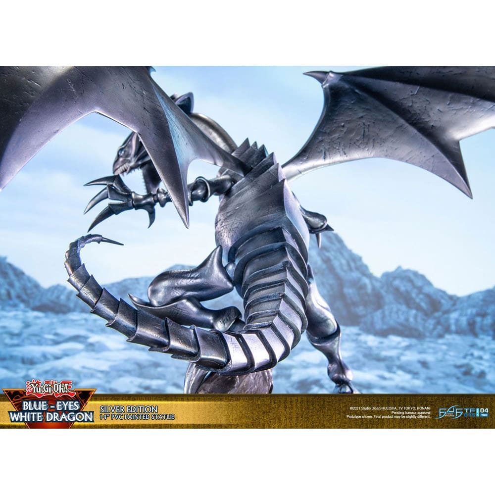 God of Cards: Yugioh PVC Statue Blue-Eyes White Dragon Silver Edition 35cm 13 Produktbild