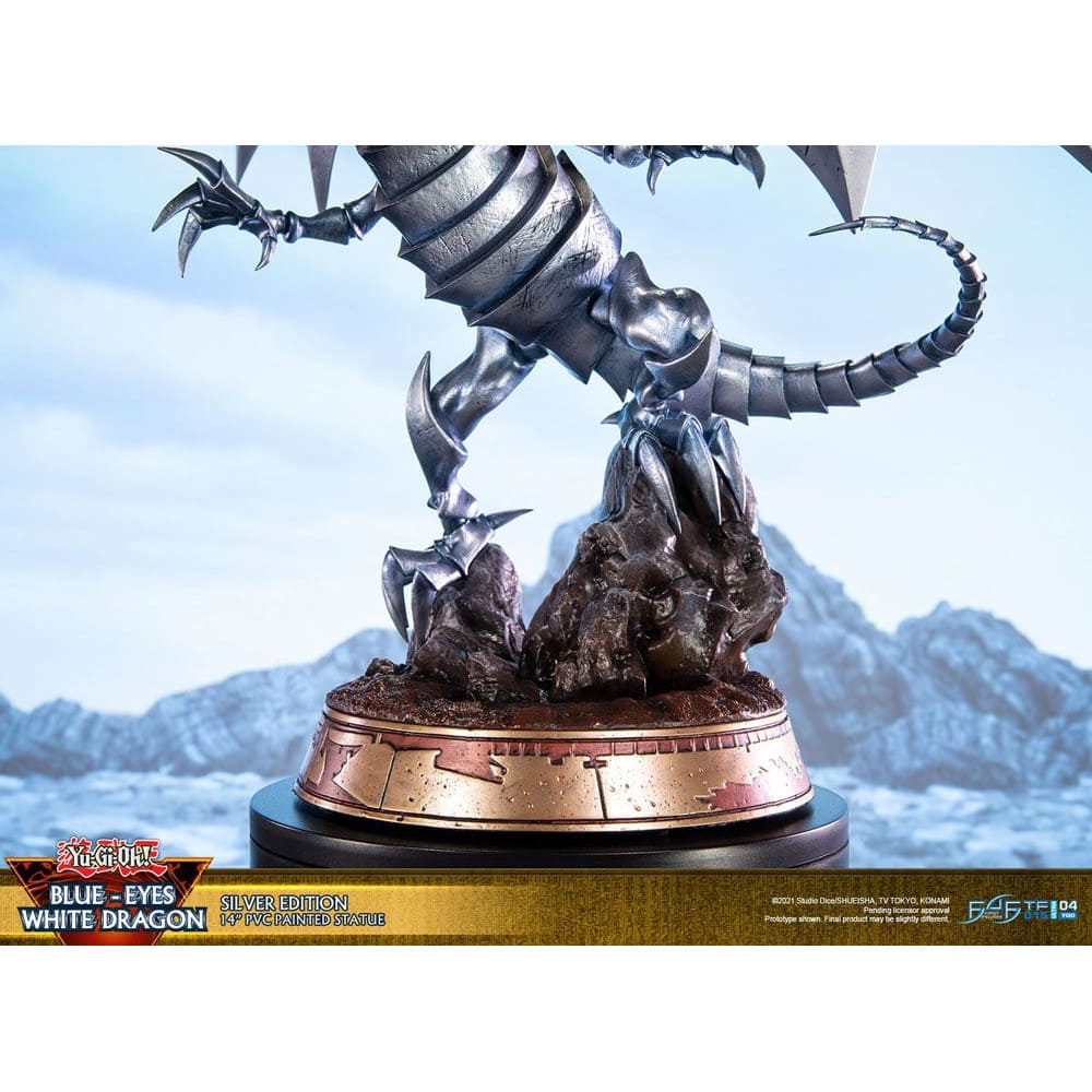 God of Cards: Yugioh PVC Statue Blue-Eyes White Dragon Silver Edition 35cm 14 Produktbild