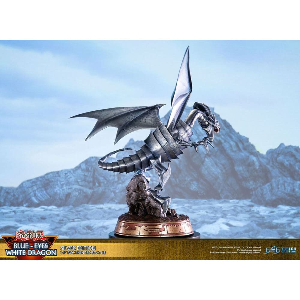 God of Cards: Yugioh PVC Statue Blue-Eyes White Dragon Silver Edition 35cm 2 Produktbild
