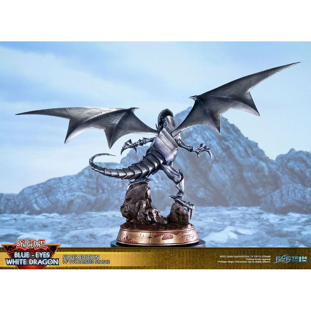 God of Cards: Yugioh PVC Statue Blue-Eyes White Dragon Silver Edition 35cm 3 Produktbild
