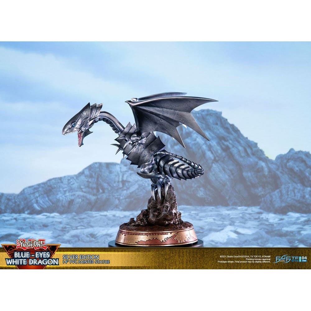 God of Cards: Yugioh PVC Statue Blue-Eyes White Dragon Silver Edition 35cm 4 Produktbild