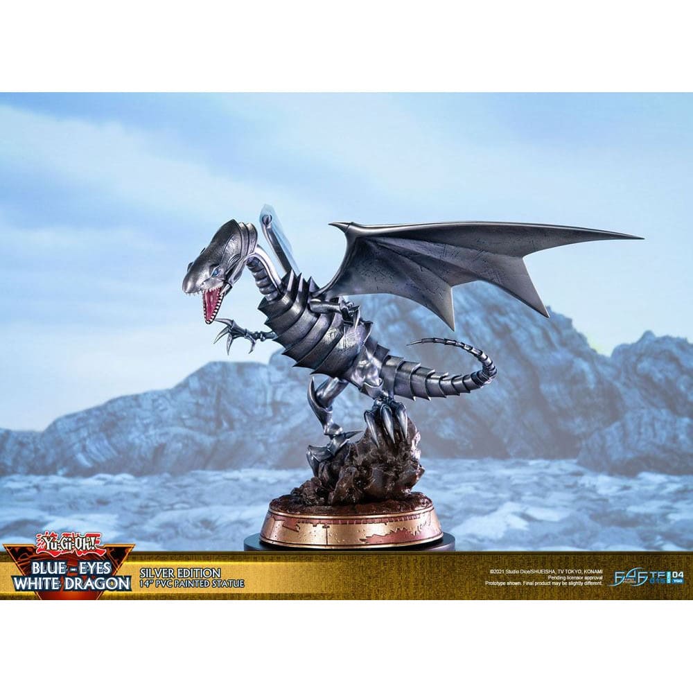 God of Cards: Yugioh PVC Statue Blue-Eyes White Dragon Silver Edition 35cm 5 Produktbild