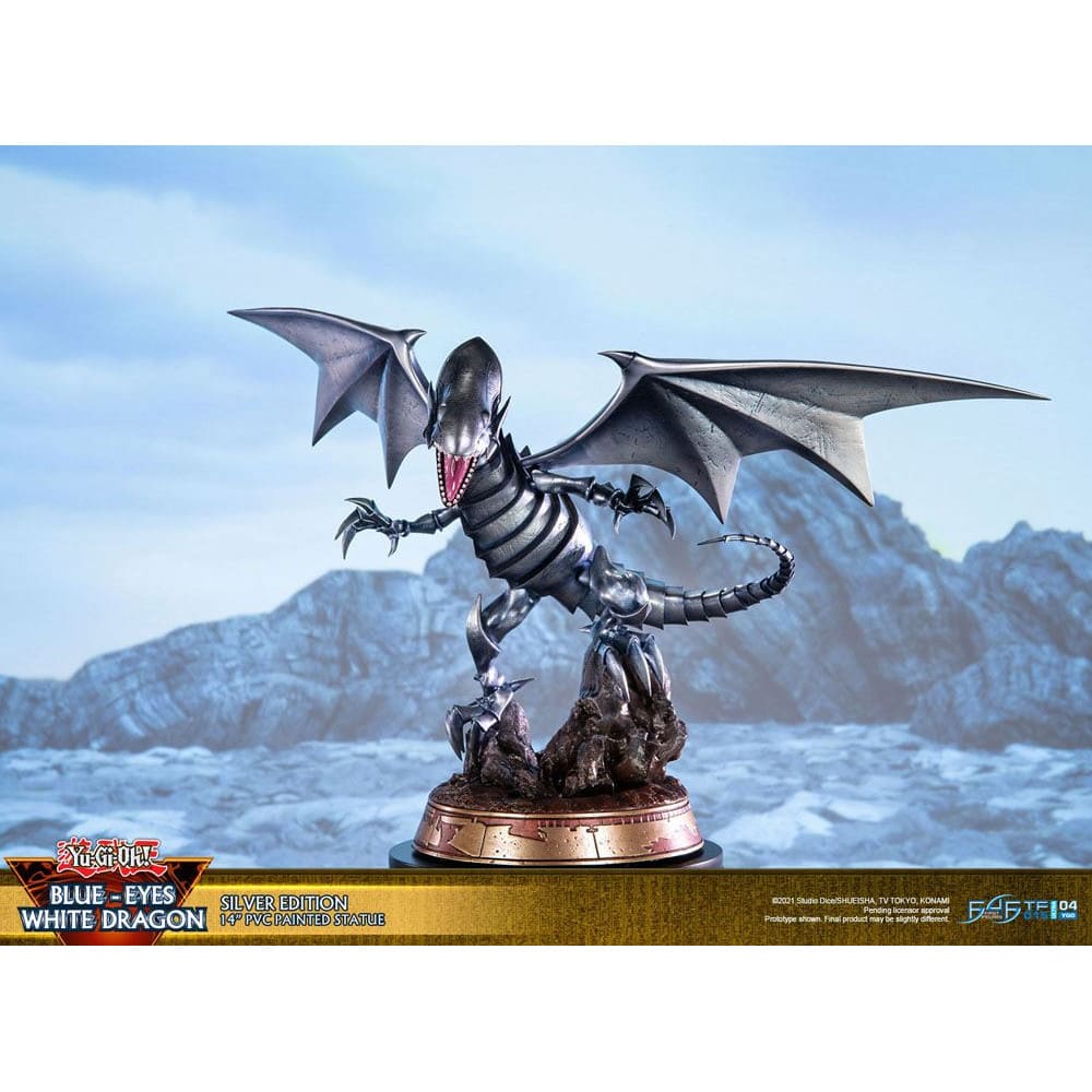 God of Cards: Yugioh PVC Statue Blue-Eyes White Dragon Silver Edition 35cm 6 Produktbild