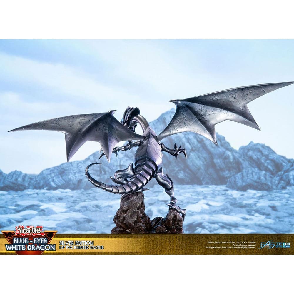 God of Cards: Yugioh PVC Statue Blue-Eyes White Dragon Silver Edition 35cm 9 Produktbild