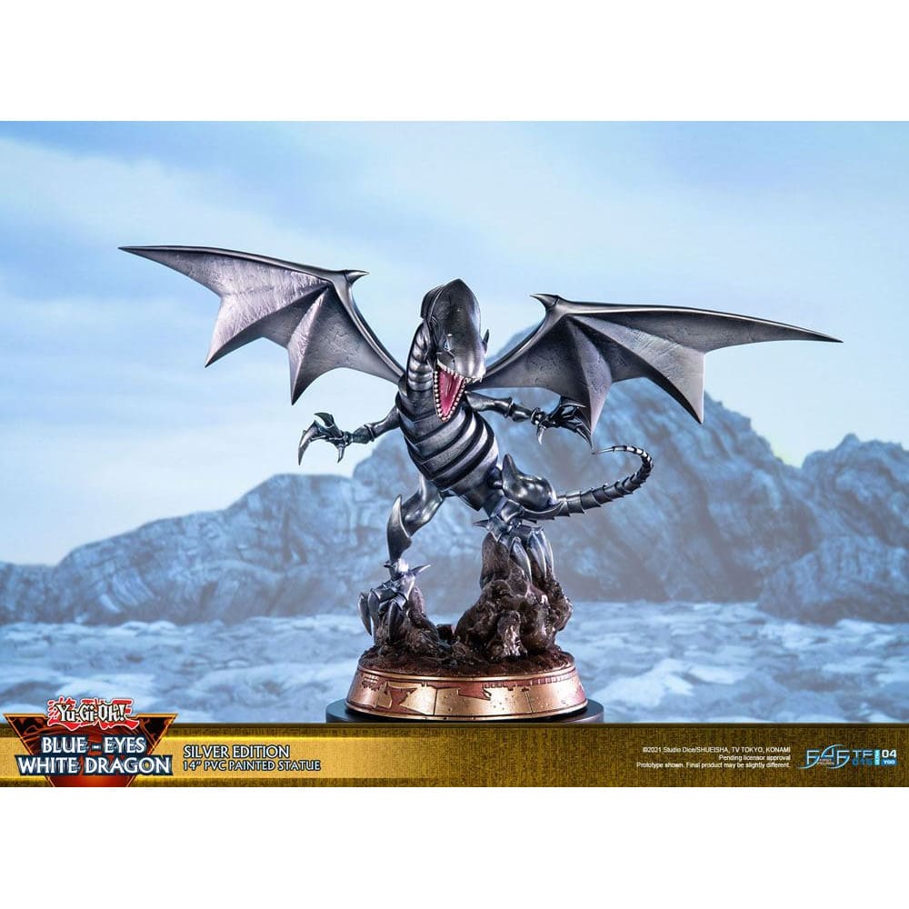 God of Cards: Yugioh PVC Statue Blue-Eyes White Dragon Silver Edition 35cm Produktbild