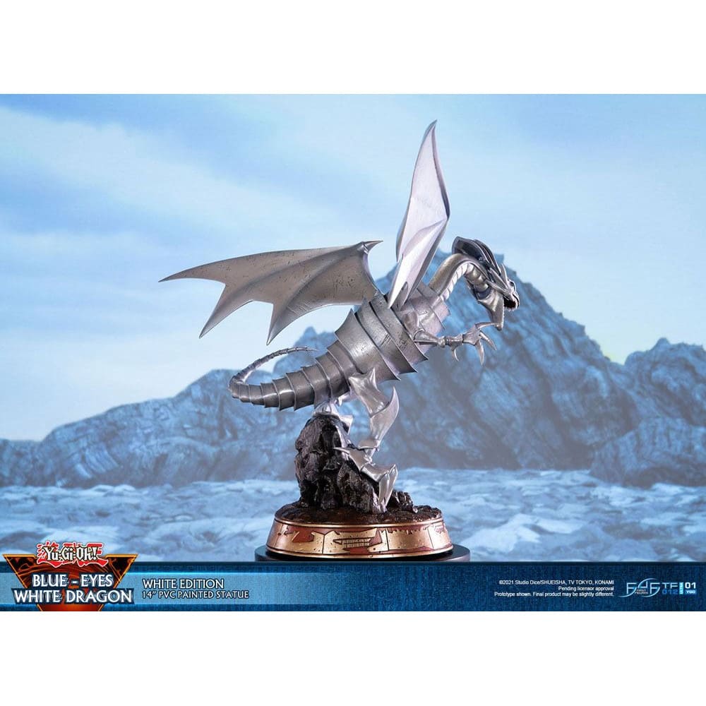 God of Cards: Yugioh PVC Statue Blue-Eyes White Dragon White Edition 35cm 2 Produktbild