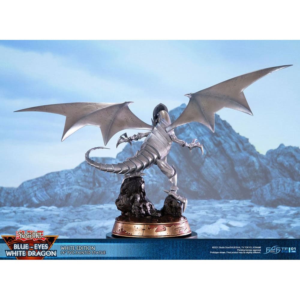 God of Cards: Yugioh PVC Statue Blue-Eyes White Dragon White Edition 35cm 3 Produktbild
