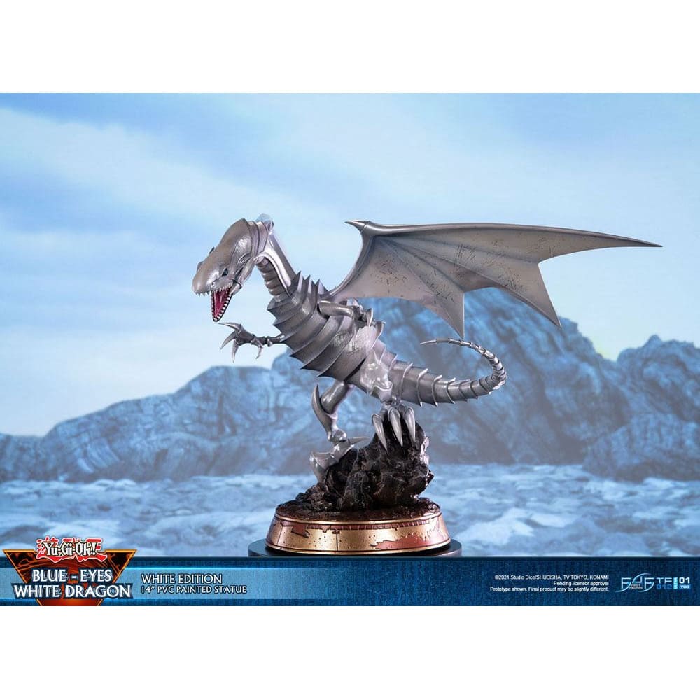God of Cards: Yugioh PVC Statue Blue-Eyes White Dragon White Edition 35cm 6 Produktbild