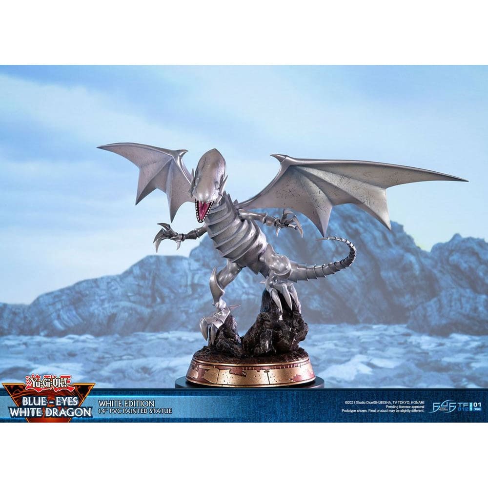 God of Cards: Yugioh PVC Statue Blue-Eyes White Dragon White Edition 35cm 7 Produktbild
