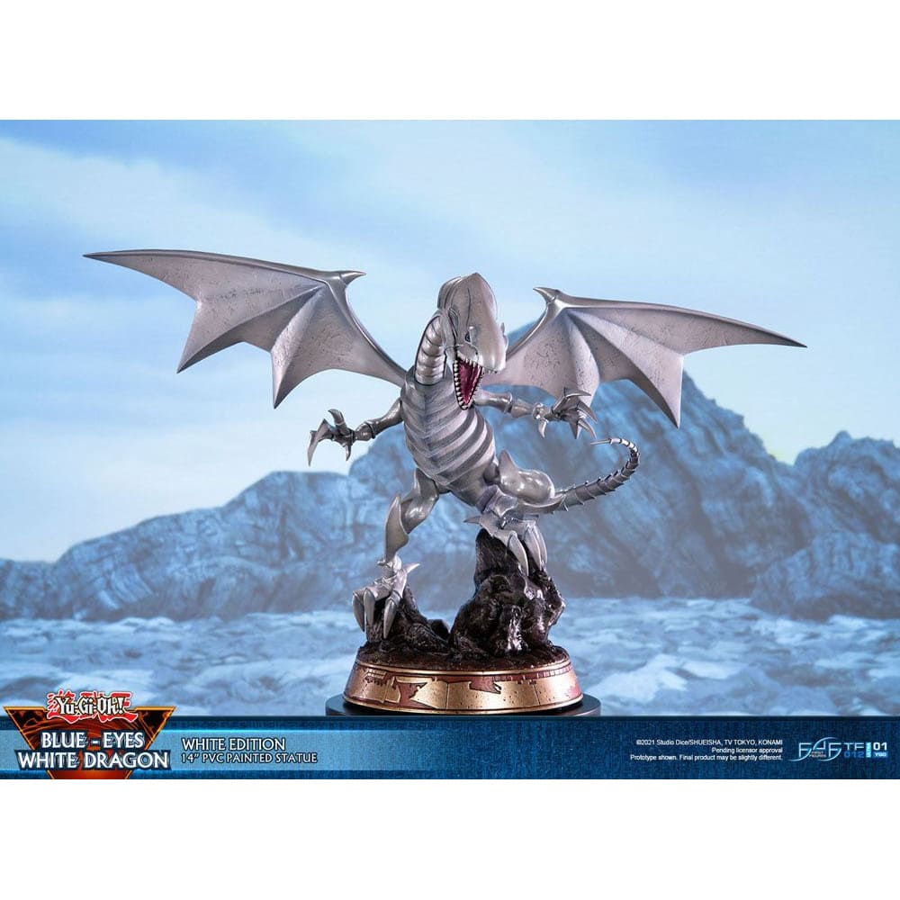 God of Cards: Yugioh PVC Statue Blue-Eyes White Dragon White Edition 35cm Produktbild