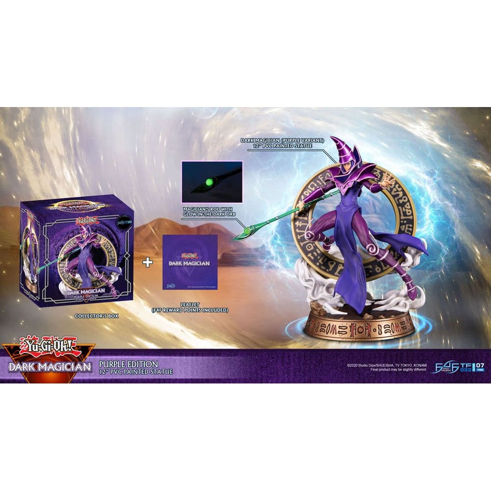 God of Cards: Yugioh PVC Statue Dark Magician Purple Version 29cm 12 Produktbild