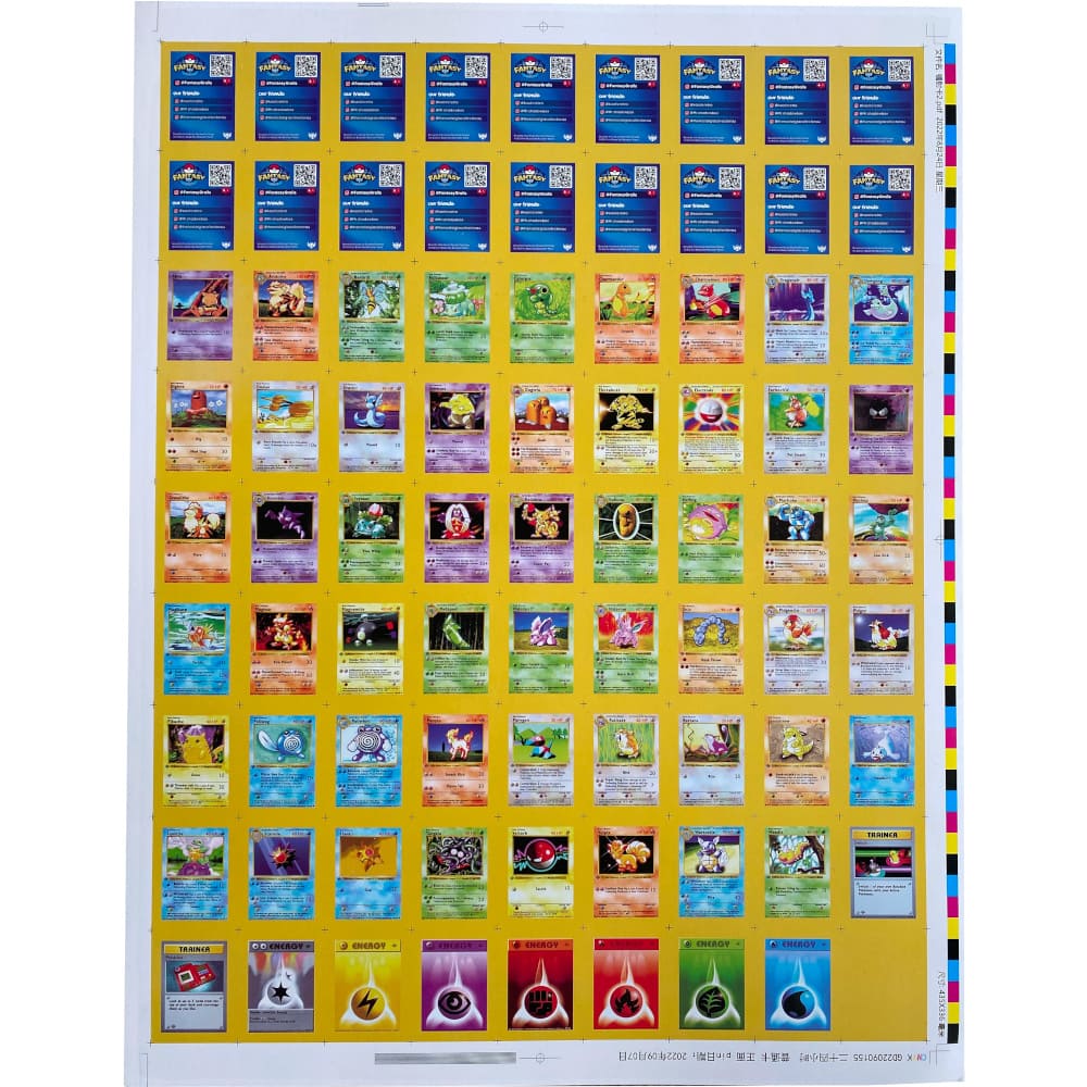 Pokéfan <br> Base Set <br> Mini - Uncut Sheet 47cm x 37cm <br> Englisch - God Of Cards