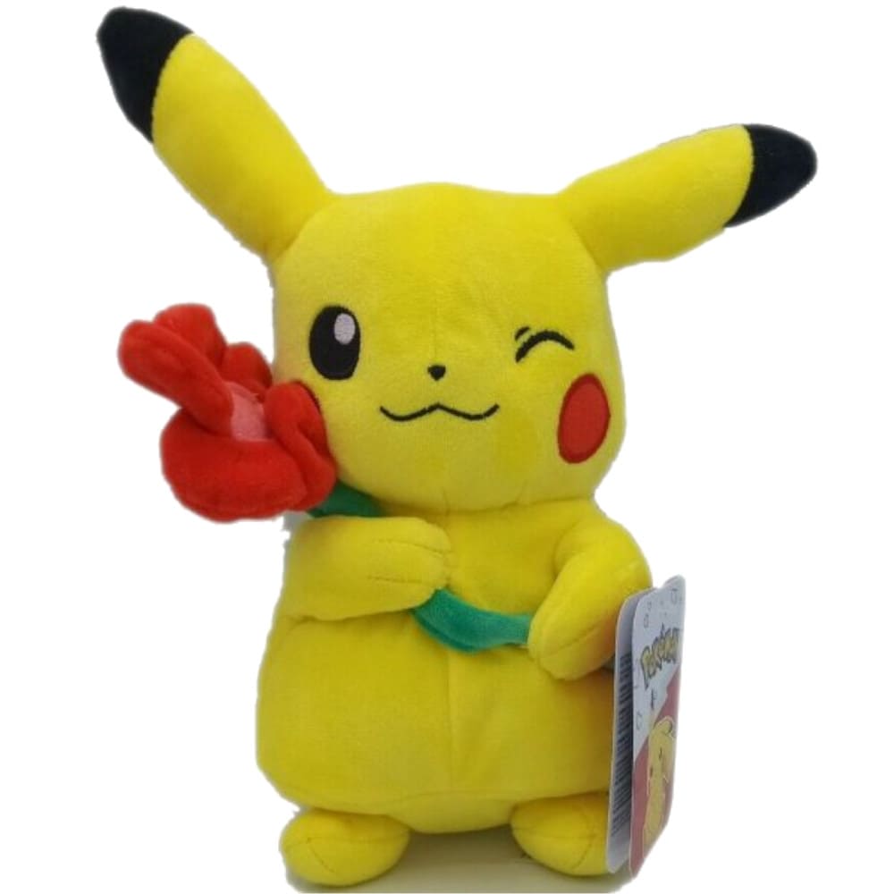 Pokemon <br> Stofftier <br> Valentines Pikachu With Red Flower Accy - God Of Cards