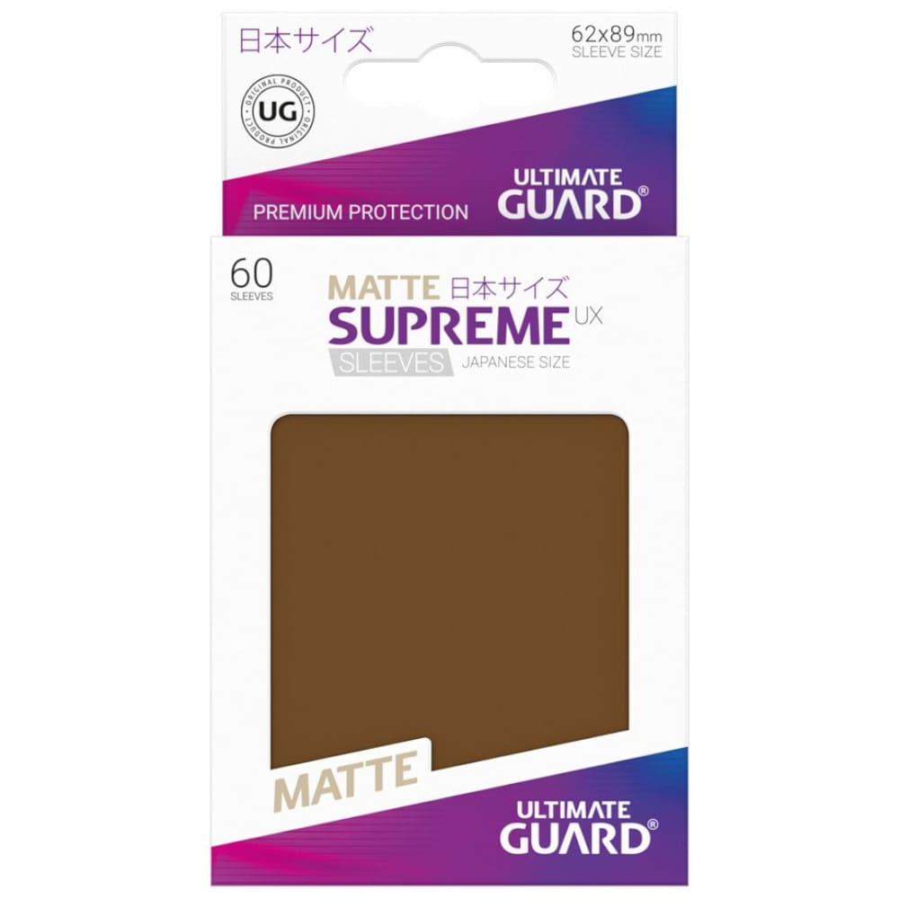 God of Cards: Ultimate Guard Japanese Size Matte Supreme UX Sleeves Braun Produktbild