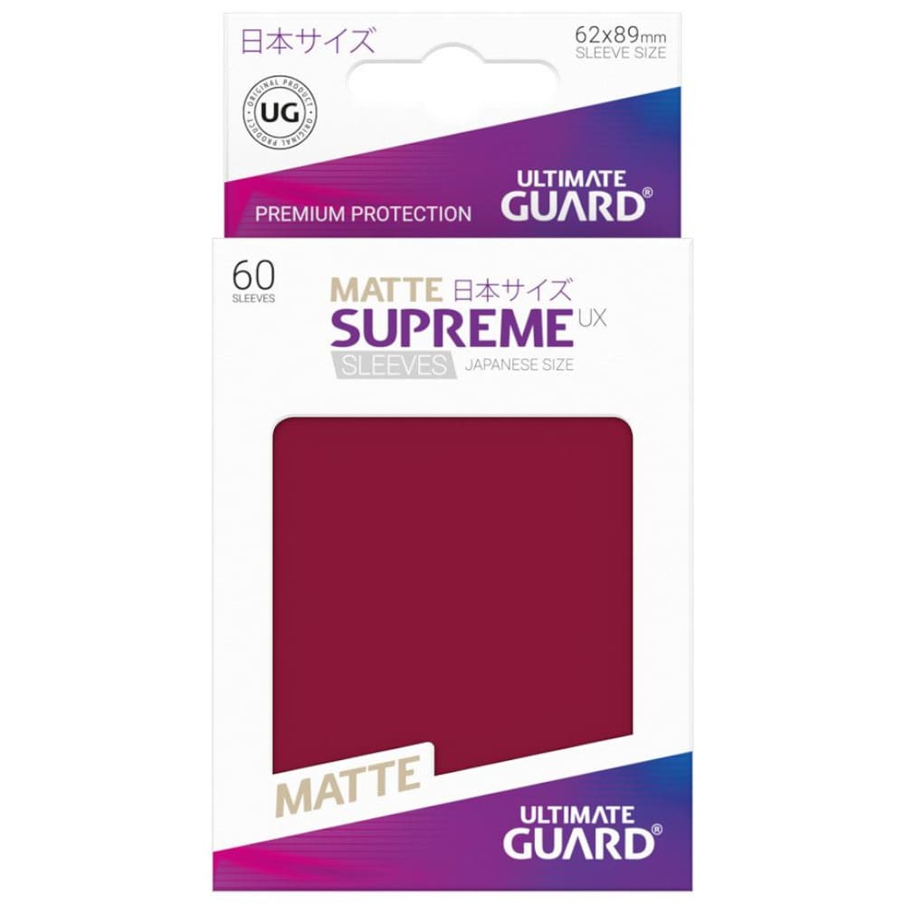 God of Cards: Ultimate Guard Japanese Size Matte Supreme UX Sleeves Burgundrot Produktbild