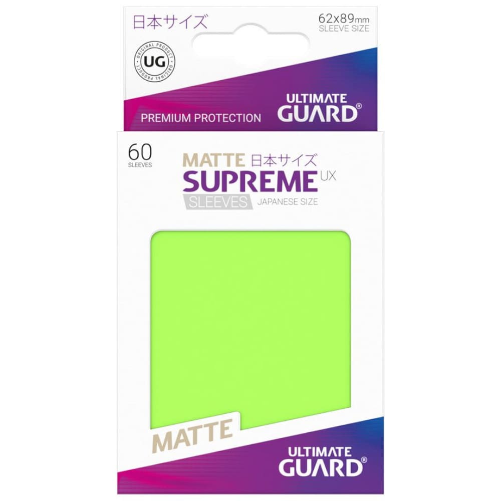 God of Cards: Ultimate Guard Japanese Size Matte Supreme UX Sleeves Hellgrün Produktbild
