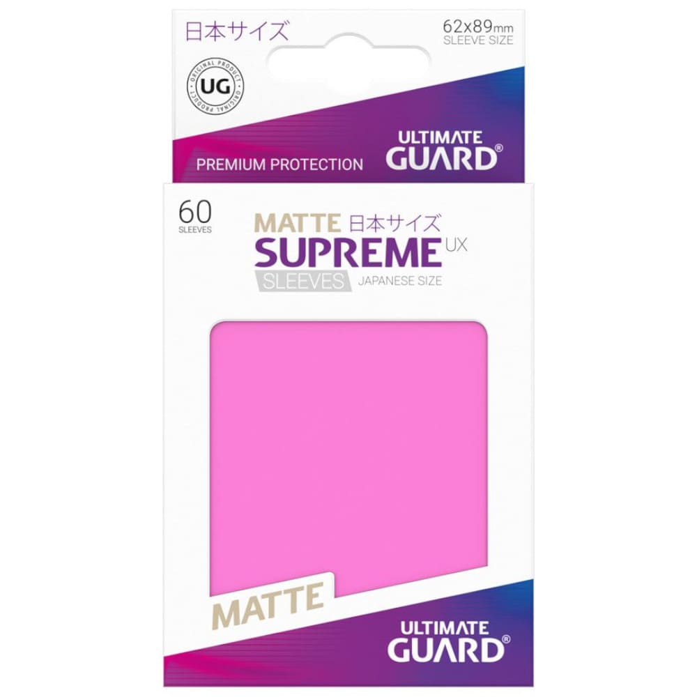 God of Cards: Ultimate Guard Japanese Size Matte Supreme UX Sleeves Pink Produktbild