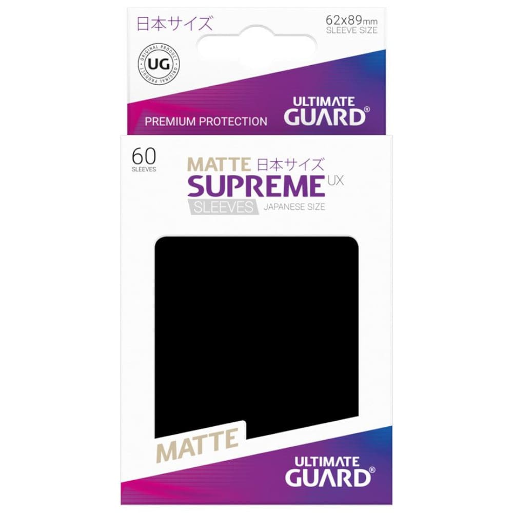 God of Cards: Ultimate Guard Japanese Size Matte Supreme UX Sleeves Schwarz Produktbild
