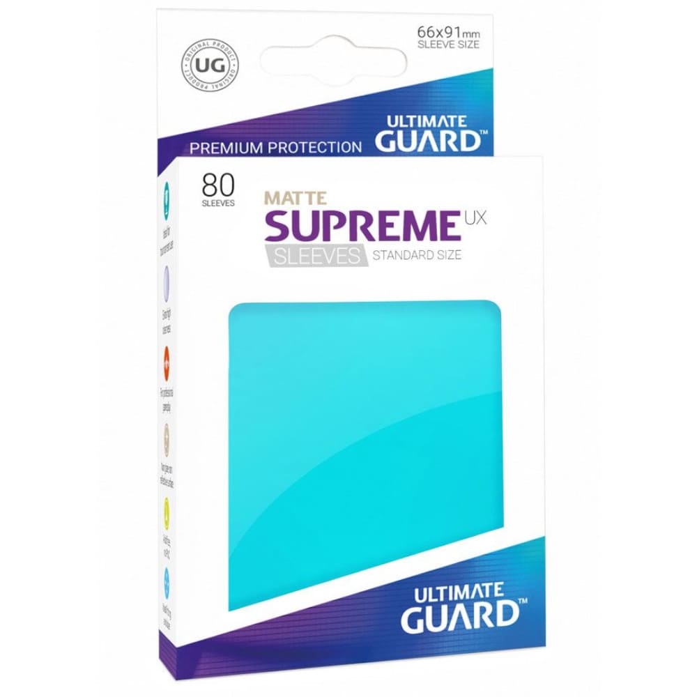 God of Cards: Ultimate Guard Standard Size Matte Supreme UX Sleeves Aquamarin Produktbild