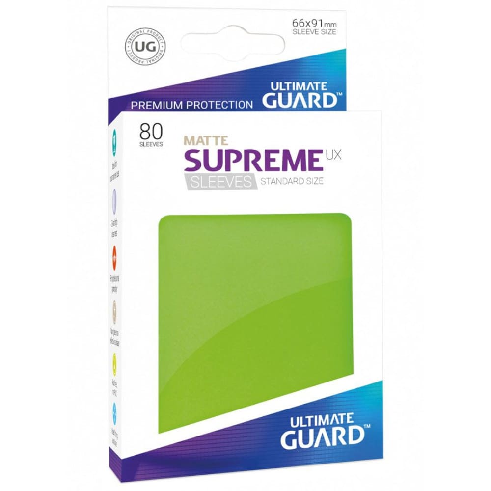 God of Cards: Ultimate Guard Standard Size Matte Supreme UX Sleeves Hellgrün Produktbild