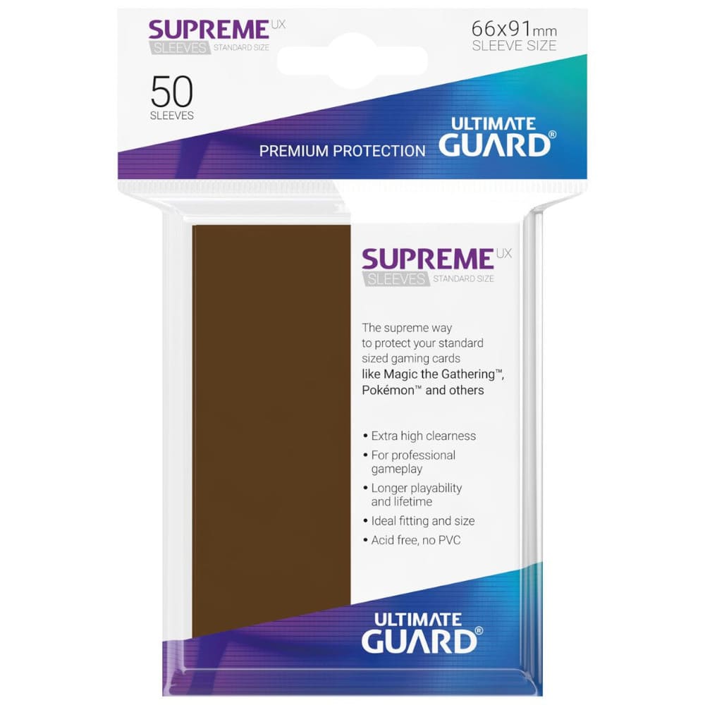 God of Cards: Ultimate Guard Standard Size Supreme UX Sleeves 50 Stück Braun Produktbild