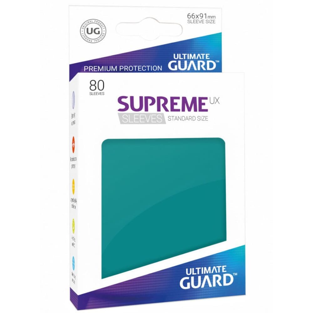 God of Cards: Ultimate Guard Standard Size Supreme UX Sleeves Petrolblau Produktbild