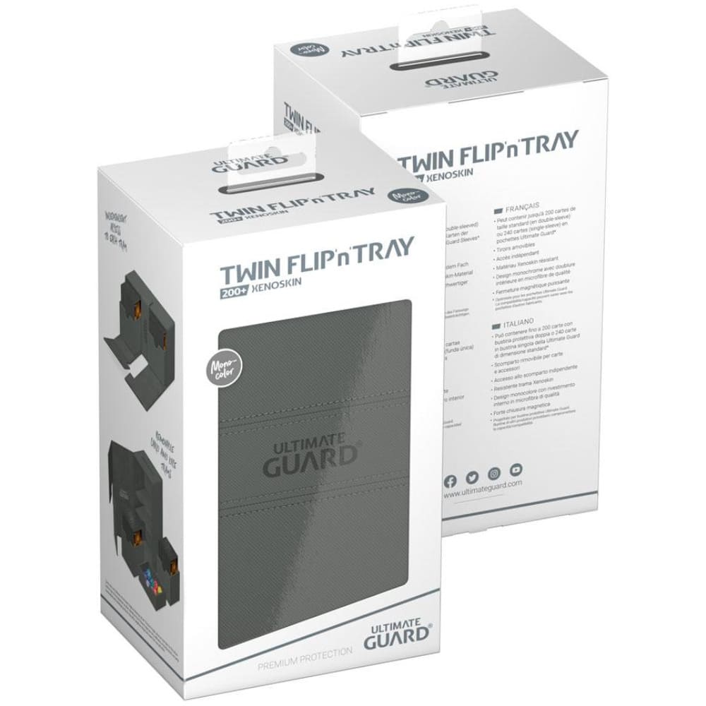 God of Cards: Ultimate Guard Twin Flip n Tray XenoSkin 200+ Monocolor Grau Produktbild